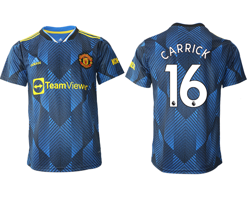 Men 2021-2022 Club Manchester United Second away aaa version blue #16 Soccer Jersey->manchester united jersey->Soccer Club Jersey